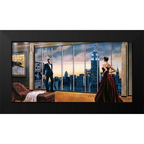 Evening Romance Black Modern Wood Framed Art Print by Di Scenza, Ron