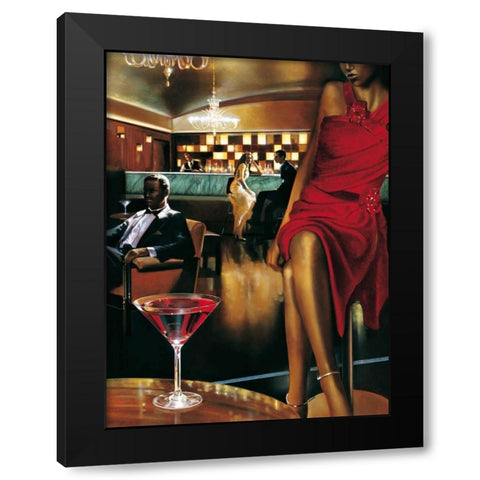 Night Out Black Modern Wood Framed Art Print by Di Scenza, Ron