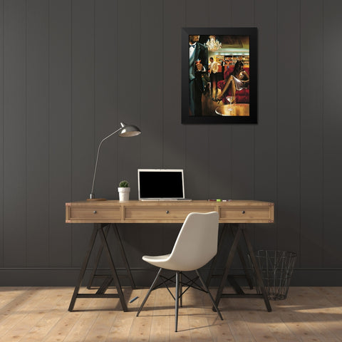 The Lounge Black Modern Wood Framed Art Print by Di Scenza, Ron