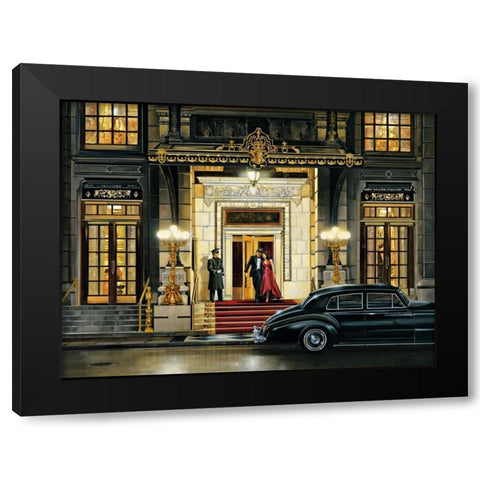 Uptown Night Black Modern Wood Framed Art Print by Di Scenza, Ron