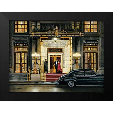Uptown Night Black Modern Wood Framed Art Print by Di Scenza, Ron