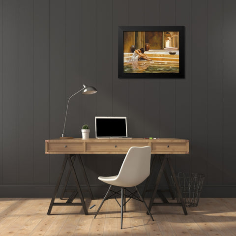 Healing Water Black Modern Wood Framed Art Print by Di Scenza, Ron