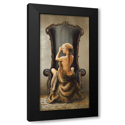 Seated Beauty Black Modern Wood Framed Art Print by Di Scenza, Ron