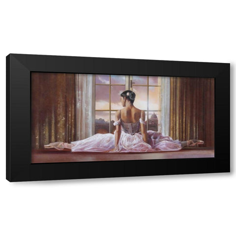 Meditation Black Modern Wood Framed Art Print with Double Matting by Di Scenza, Ron