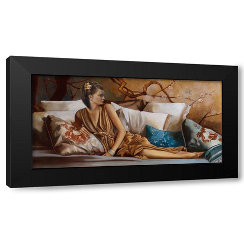 Posh Afternoon Tea Black Modern Wood Framed Art Print with Double Matting by Di Scenza, Ron