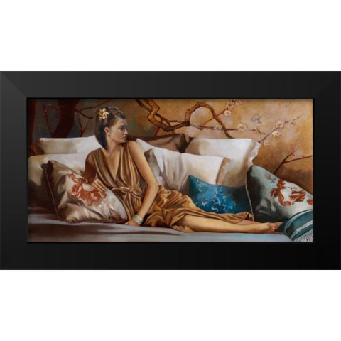 Posh Afternoon Tea Black Modern Wood Framed Art Print by Di Scenza, Ron