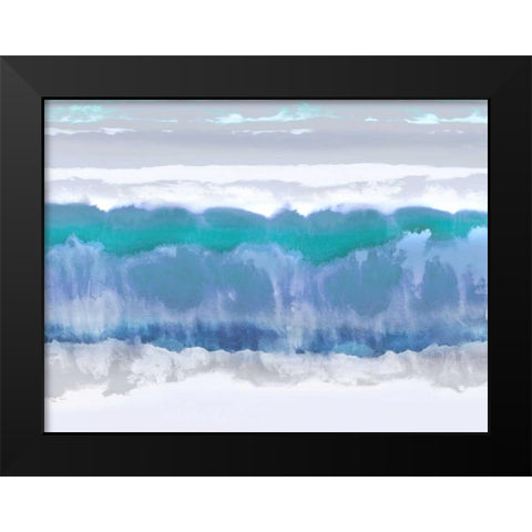 Undertones in Blue Black Modern Wood Framed Art Print by Springer, Rachel