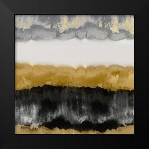 Golden Gradations Black Modern Wood Framed Art Print by Springer, Rachel