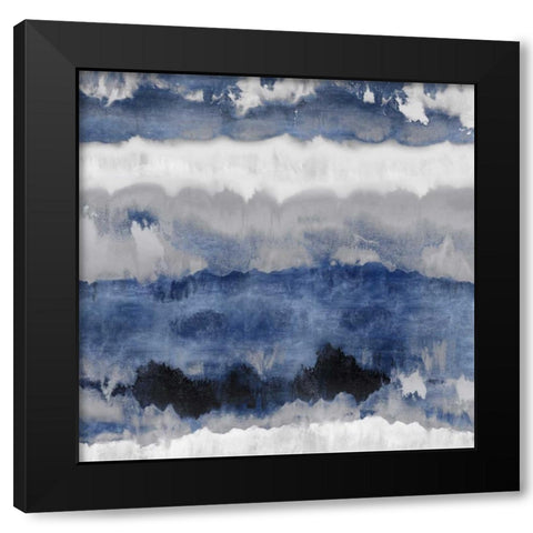 Indigo Gradations Black Modern Wood Framed Art Print by Springer, Rachel