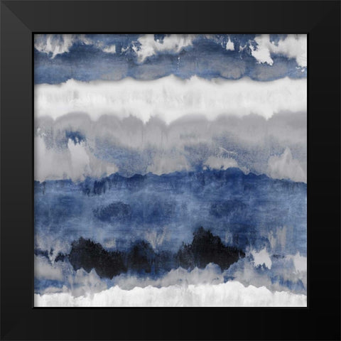 Indigo Gradations Black Modern Wood Framed Art Print by Springer, Rachel
