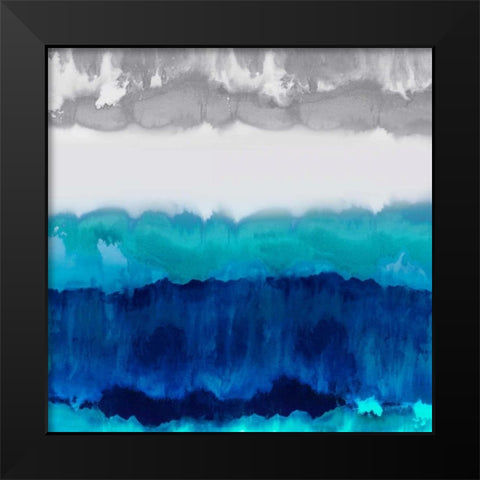 Blue Spectrum Black Modern Wood Framed Art Print by Springer, Rachel