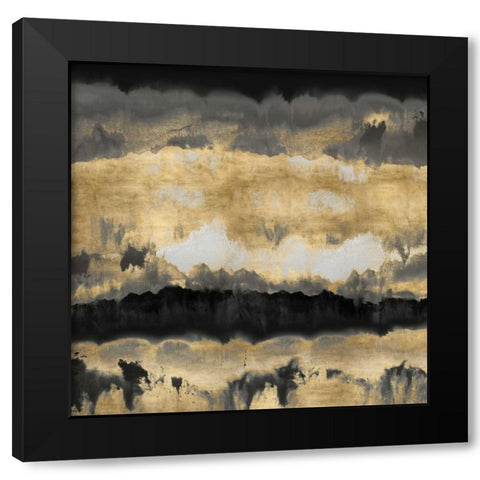 Spectrum in Gold and Black Black Modern Wood Framed Art Print with Double Matting by Springer, Rachel