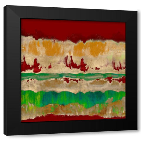 Wholeheartedly in Red Black Modern Wood Framed Art Print with Double Matting by Springer, Rachel
