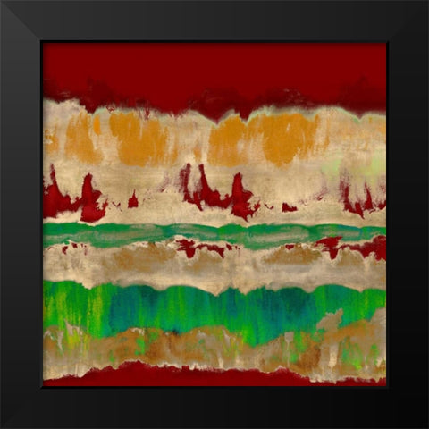Wholeheartedly in Red Black Modern Wood Framed Art Print by Springer, Rachel