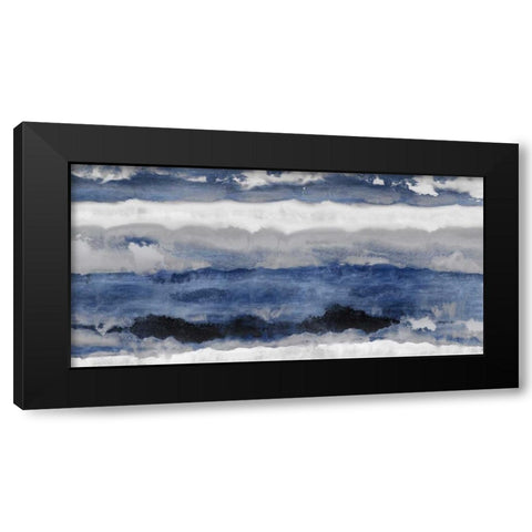 Indigo Strata Black Modern Wood Framed Art Print with Double Matting by Springer, Rachel
