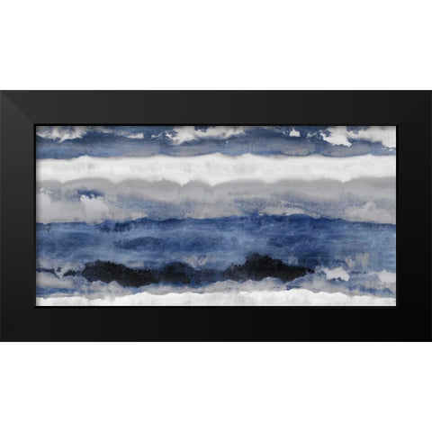 Indigo Strata Black Modern Wood Framed Art Print by Springer, Rachel