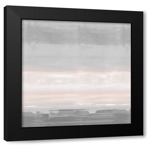 Blush Horizon Black Modern Wood Framed Art Print with Double Matting by Springer, Rachel