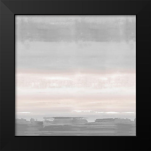 Blush Horizon Black Modern Wood Framed Art Print by Springer, Rachel