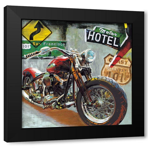Highway 101 Black Modern Wood Framed Art Print with Double Matting by Foster, Ray