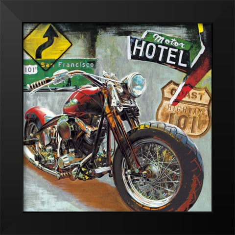 Highway 101 Black Modern Wood Framed Art Print by Foster, Ray