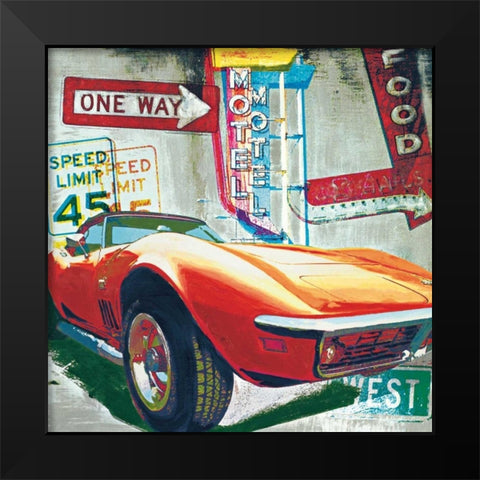 Going West Black Modern Wood Framed Art Print by Foster, Ray