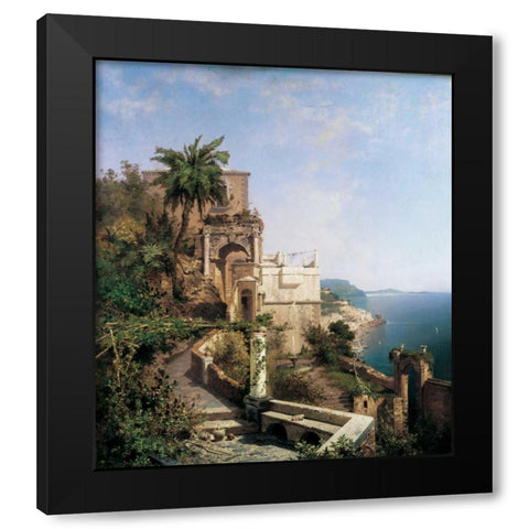 In the Garden-Amalfi Black Modern Wood Framed Art Print with Double Matting by Unterberger, Richard Franz