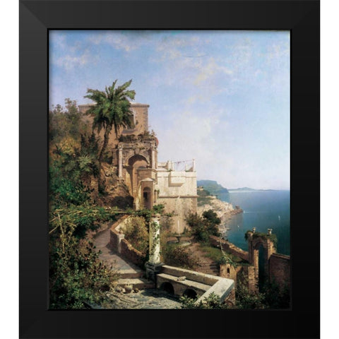 In the Garden-Amalfi Black Modern Wood Framed Art Print by Unterberger, Richard Franz