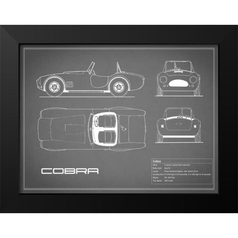 Cobra-Grey Black Modern Wood Framed Art Print by Rogan, Mark