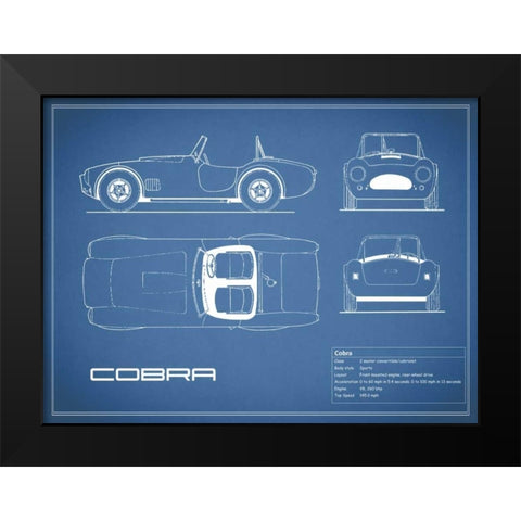 Cobra-Blue Black Modern Wood Framed Art Print by Rogan, Mark