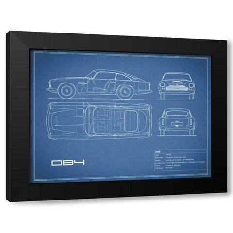 Aston DB4 -Blue Black Modern Wood Framed Art Print with Double Matting by Rogan, Mark