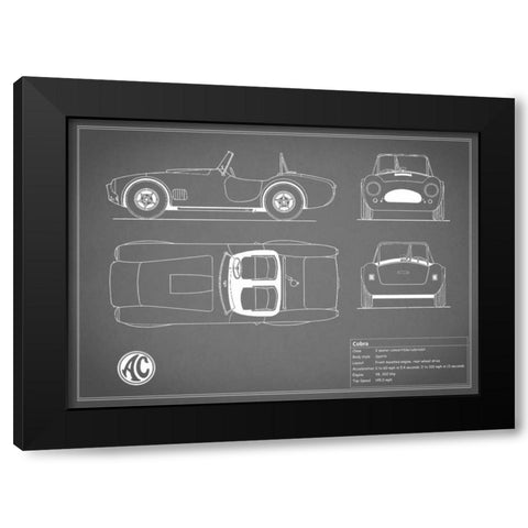 Cobra Red-Grey Black Modern Wood Framed Art Print with Double Matting by Rogan, Mark