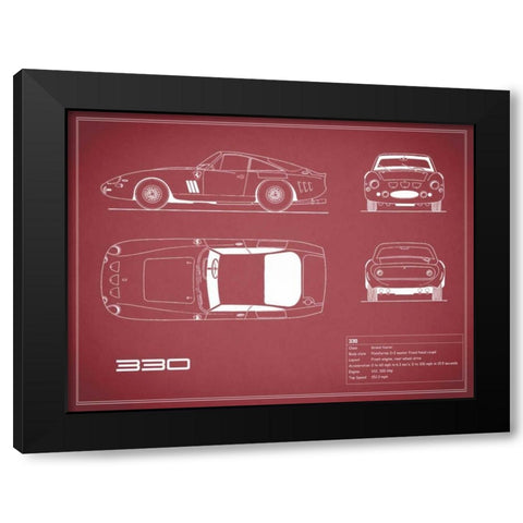 Ferrari 330-Maroon Black Modern Wood Framed Art Print with Double Matting by Rogan, Mark