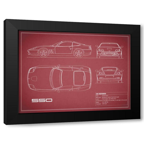 Ferrari 550-Maroon Black Modern Wood Framed Art Print by Rogan, Mark