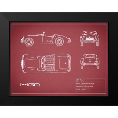 MGB-Maroon Black Modern Wood Framed Art Print by Rogan, Mark