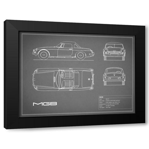 MGB-Grey Black Modern Wood Framed Art Print by Rogan, Mark