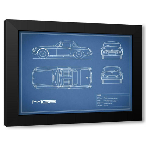 MGB-Blue Black Modern Wood Framed Art Print with Double Matting by Rogan, Mark