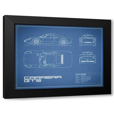 Porsche Carrera GTS-Blue Black Modern Wood Framed Art Print with Double Matting by Rogan, Mark