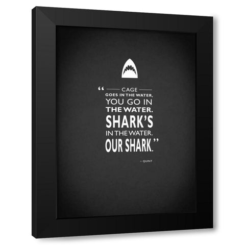 Jaws Black Modern Wood Framed Art Print by Rogan, Mark