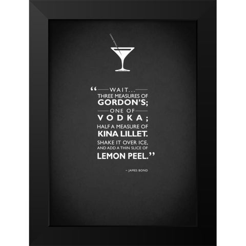 JB Casino Royale Martini Black Modern Wood Framed Art Print by Rogan, Mark