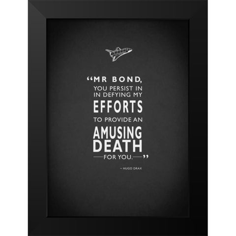 JB Moonraker Amusing Death Black Modern Wood Framed Art Print by Rogan, Mark