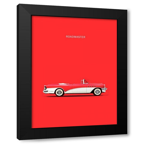Buick Roadmaster 55 Red Black Modern Wood Framed Art Print with Double Matting by Rogan, Mark