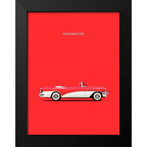 Buick Roadmaster 55 Red Black Modern Wood Framed Art Print by Rogan, Mark