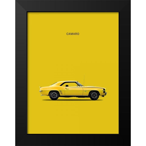 Chev Camaro 1969 Black Modern Wood Framed Art Print by Rogan, Mark