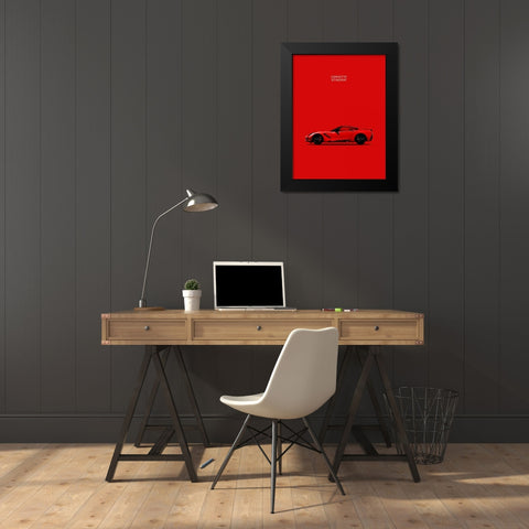 Chev Corvette-Stingray Red Black Modern Wood Framed Art Print by Rogan, Mark