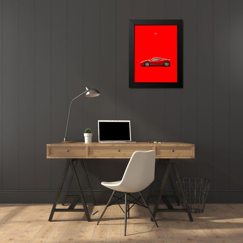 Ferrari 458 Italia Red Black Modern Wood Framed Art Print by Rogan, Mark