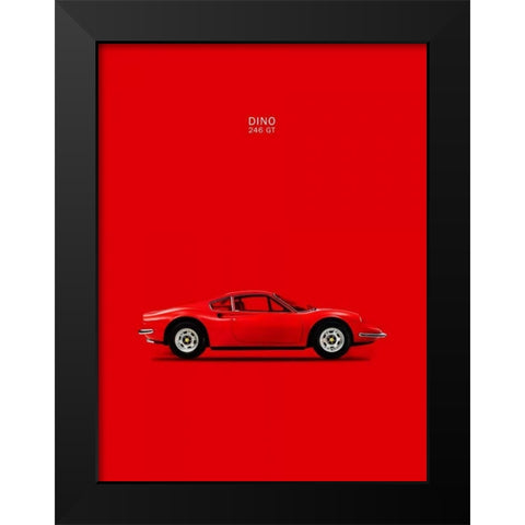 Ferrari Dino 246GT 69 Red Black Modern Wood Framed Art Print by Rogan, Mark