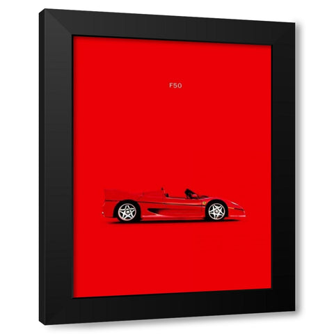 Ferrari F50 Black Modern Wood Framed Art Print with Double Matting by Rogan, Mark