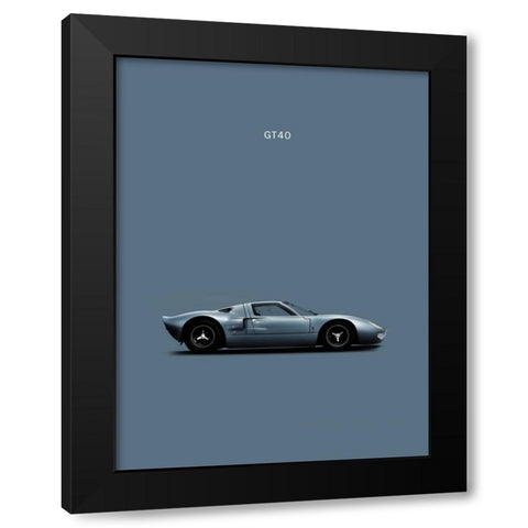 Ford GT40 Black Modern Wood Framed Art Print with Double Matting by Rogan, Mark
