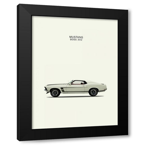 Ford Mustang Boss302 1969 Black Modern Wood Framed Art Print with Double Matting by Rogan, Mark