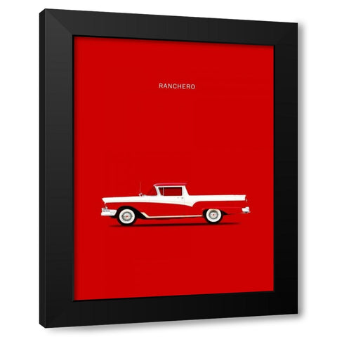 Ford Ranchero 57 Black Modern Wood Framed Art Print by Rogan, Mark